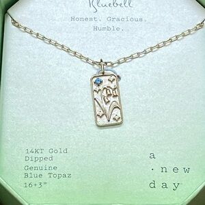 a new day Gold Dipped Necklace with Blue Topaz Accent